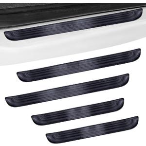4PCS Car Door Sill Protector, Universal Threshold Protection for Cars, Automotive Rubber Scratch Resistant Entry Sill Guards, Doors Edge Step Dust Shield Cover for Car/SUV