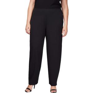 Alex Evenings Women's Slim Leg Dress Pant (Petite Regular, Black Plus Size, 2X