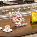 4 Tiered Stands for Display,4MM Thick and Durable,2 "Wide Clear Acrylic Risers Table Display Stand for Perfume Organizer,Cupcake Stands,Figurine Display,Makeup Display and Toy Funko Pop Display,1 Pack