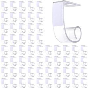 60 Pcs Table Skirting Clips with Hook And Loop, for Table 1 3/5 to 1 4/5 Inches Tablecloth Clips, for Outdoor and Indoor Use in Parties, Weddings, Meetings, Picnics, Patios, Banquets