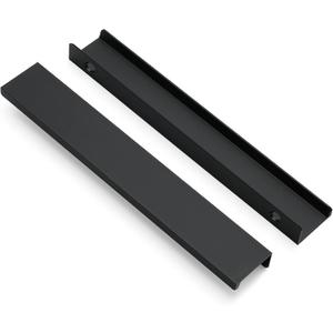 Ravinte 10 Pack Finger Pulls for Cabinets 200mm/7.87" Length Black Edge Pulls Matte Black Finger Cabinet Pulls Concealed Handles for Kitchen Drawer Finger Edge Pull Tab Handle (200mm/7.87" Overall Length)