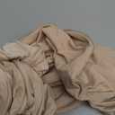 DUJUIKE Bed Slipcover, Stretch Cover, Dustproof Protector for Linen Fabric Tufted Upholstered Headboard (Camel, Full Headboard Length (47"-55"))