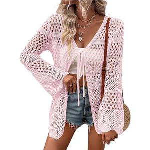 AI'MAGE Womens Kimono Beach Cover Up Crochet Swimsuit Coverups Summer Loose Knit Cardigans Causal Blouse Tops Swimwear, XL