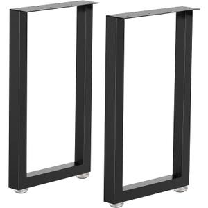 Metal Table Legs Heavy Duty Square Tube Desk Frame Industrial Dining/Coffee/Computer Table Legs, Set of 2(Square), 28"