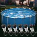 Solar Pool Lights for Above Ground Pools, Waterproof LED Pool Lights for Frame Pool Decoration, Warm White Light for Outdoor Swimming Pool Accessories, 6 Pack
