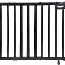 Summer Infant Deluxe Stairway Simple to Secure Safety Pet and Baby Gate,30'-48' Wide, 32' Tall, Install on Wall or Banister in Doorway or Stairway,Hardware Mount, Auto Close Walk-Thru Door-Black Wood