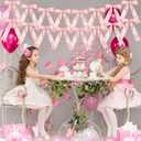 2 Strings of 16PCS Pink Bow Garlands Banner Decoration,Pre-Strung Bow Themed Party Decorations for Birthday,Bachelorette Party,Bridal Shower, Wedding,Engagement,Baby Shower, Graduation Deco