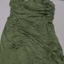 BEUFRI Women's Summer Spaghetti Strap Casual Swing Tank Beach Cover Up Dress with Pockets (Medium, Army Green)