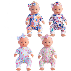 Baby Doll Accessories 4 Set Baby Doll Clothes and Headbands for 14-18 Inch Dolls, 8 PCs in Total