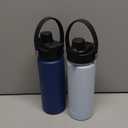 baab 18oz Kids Water Bottle, Insulated Kids Water Bottle with Lockable Spout Lid & Stickers, 18/8 Stainless Steel Vacuum Leakproof Kid Water Cup with Handle for School (Navy Blue+Light Blue, 2 Pack)