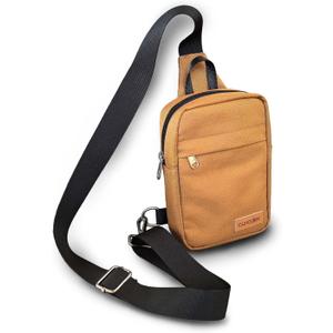 Mini Crossbody Sling Bag, Small Shoulder Backpack, Left & Right Reversible, Brown