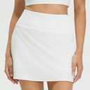 M MAELREG Tennis Skirts for Women Stretchy Mini Lined Shorts Dressy Casual Skort High Waisted Tummy Control Golf Skirts White (XL)