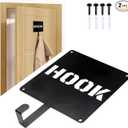 Amsally Heavy Duty Wall Hooks 5-Inch (2 Pack) - Sturdy Steel Coat Hooks for Living Room, Bathroom, Kitchen & Bedroom (Max 33 lbs, Black) - Hang Coats, Bags, Towels, Hats, Keys, Cups