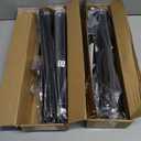 Black Double Curtain Rod 38 to 62 Inches, Blackout Wrap Around Curtain Rod for Windows, 6/8 Inch Room Darkening Telescoping Double Drapery Rod, Easy Install for Rentals & Apartments