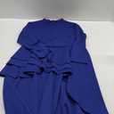 Women's Lantern Long Sleeve Round Neck High Low Asymmetrical Irregular Hem Casual Tops Blouse Shirt Dress Blue 3 XL