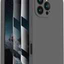 FireNova Designed for iPhone 16 Pro Case, Silicone Upgraded [Camera Protection] Phone Case with [2 Screen Protectors], Soft Anti-Scratch Microfiber Lining Inside, 2024, Space Gray