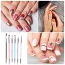 NOLITOY Manicure Pen Set 6Pcs Double-Headed Nail Art Pens for Precise Dotting Drawing and Gel Polish Detailing in Salon and Home Use
