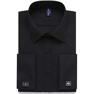 Alimens & Gentle French Cuff Regular Fit Dress Shirts (Cufflink Included), Size: 17" Neck 32"-33" Sleeve