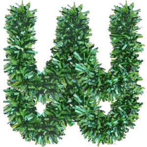 33FT Christmas Tinsel Garland,Green Tinsel Twist Garland Christmas Greenery Hanging Decoration for Xmas Tree Decoration Wedding Party Supplies