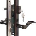 Hinged Patio Door Handle System Filled with Lever Handle Mortise Lock Set Universal Left and Right Entry Doors Handle Oil Rubbed Bronze (ORB)