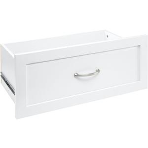 ClosetMaid SuiteSymphony Wood Closet Drawer, Add On Accessory, Shaker Style, For Storage, Closet, Clothes, 25” x 10” Size for 25 in. Units, Pure White