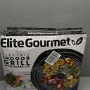 Elite Gourmet EMG1100 11" Electric Indoor Nonstick Grill Dishwasher Safe, Cool Touch, Fast Heat Up Ideal Low-Fat Meals, Includes Tempered Glass Lid, Black
