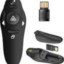 Presentation Clicker Wireless Presenter Remote USB Control Powerpoint PPT Clicker, Laser Pointer RF 2.4GHz Presenter Remote Google Slide Advancer Powerpoint Clicker for Computer/Laptop/Mac/Keynote (A-Red Light)