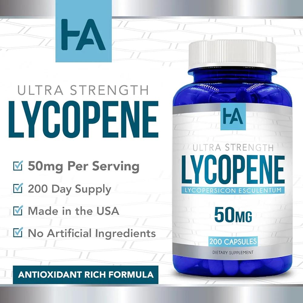 Healing Awakening Lycopene 50mg 200 Vegetarian Capsules (Non-GMO & Gluten Free)