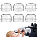6 Pack Gas Stove Knob Covers  Heat-Resistant Baby Proof Stove Knob Locks with Universal Size, Stove Child Proof Knobs with Adhesive, Stove Safety Guard for Kids Toddler Pet(Transparent)