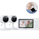 bonoch 4.3" Baby Monitor with 2 720p Video LCD Display Cameras with 23Hour Battery, VOX Mode, 2-Way Audio, Auto Night Vision