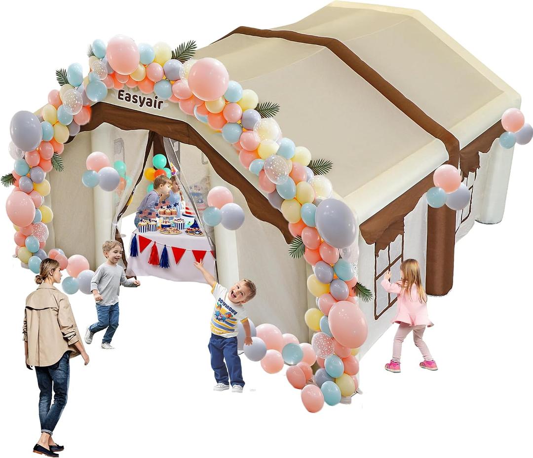 Inflatable Tent 167" x 152" x 93" Portable Kid Tent with 470W Blower, Inflatable Camping Tent Play Tent for Outdoor Backyard Birthday Party Playhouse for Kids