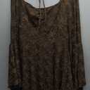 WDIRARA Women's Floral Jacquard Mesh Gothic Dress Bell Long Sleeve A Line Vintage Dresses (Coffee Brown)