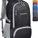 ZOMAKE Lightweight Packable Backpack 30L, Foldable Hiking Backpacks Water Resistant Compact Folding Daypack for Travel(Black) (Medium)