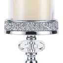 Pillar Candle Holders, Candle Holders for Pillar Candle, Crystal Candlesticks Holder for Home Decor, Wedding, Events, Coffee Dining Table CH048MD