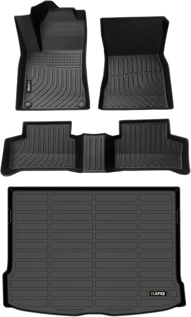 HAFIDI® Floor Mats & Cargo Liner Set Fit for Mercedes Benz GLA 2021-2025 2026 All Weather TPE Anti-Slip Car Full Set Floor Liners Custom Accessories - Black
