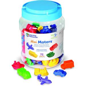Learning Resources Mini Motors Counting and Sorting Fun Set - 72 Pieces, Ages 3+ Car Counters for Kids, Preschool Math Counters, Math for Preschoolers