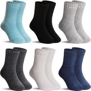SeeyAN Kids Merino Wool Socks Boys Girls Hiking Boot Winter Thermal Warm Cozy Soft Toddler Thick Crew Socks 6 Pairs (4-7 Years)