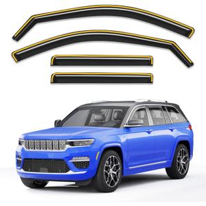 in-Channel Window Rain Guards Fit for 2022-2025 Jeep Grand Cherokee 2-Row (Not for L 3-Row),Extra Durable Visors Vent Visors Window Deflector Vent Shades Car Accessories -4 pcs