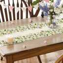Green Buffalo Grid Spring Floral Daisy Table Runner , Seasonal Summer Kitchen Dinning Table Decoration for Home Farm Party Indoor Outdoor Decor 13x60 Inch