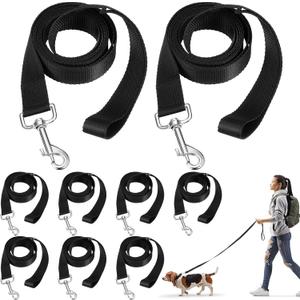 Sanwuta 9 Pack Nylon Dog Training Leash Bulk 6 ft Dog Leash for Small and Medium Puppy Traction Rope for Training, Play, Camping, or Backyard(Black), 
Size	6 Ft