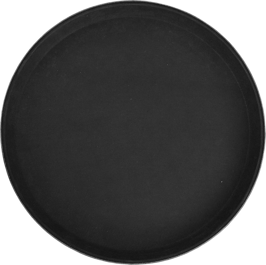 Winco 16" Premium Fiberglass Tray, Non-slip, Black, Round