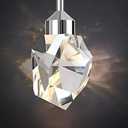 Chrome Crystal Pendant Lights Kitchen Island, Bedroom Bedside Hanging Crystal Ceiling Light, Dimmable 3000k-6000k 1-Light Independent