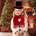 9 Pcs Snowman Costume Kit Christmas Costume Kit Snowman Skirt Hat Carrot Nose Scarf Gloves (Kid)