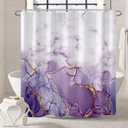 Purple Shower Curtain, Abstract Marble Shower Curtain for Bathroom, Waterproof Fabric Shower Curtain Set with Hooks 72x84 inches