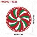 36 Inch Christmas Tree Skirt Red White Green Tree Skirt Peppermint Candy Pattern Xmas Tree Skirt Traditional Christmas Tree Mat Rustic Farmhouse Decorations for Xmas Holiday Party Ornament
