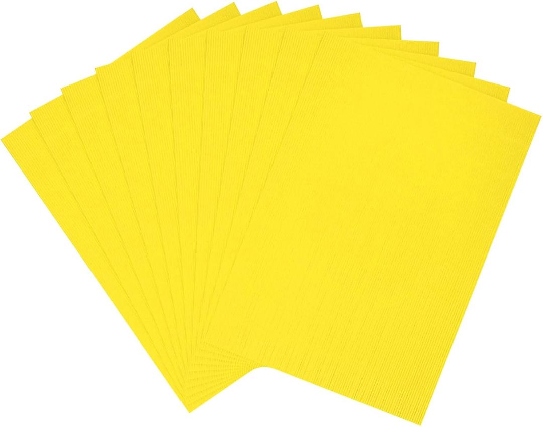 MECCANIXITY 10 Sheet Corrugated Cardboard Paper, 20 x 14 Inch Corrugated Wrap Paper Sheet Flat Cardboard Insert for DIY Art Crafts Packing Shipping Mailing, Yellow