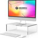 Acrylic Monitor Stand Riser Clear Computer Monitor Stand for Laptop PC Printer Computer Riser Acrylic Tray