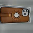 Butaiga for iPhone 14 Pro Max Leather Case with Stand, Anti-Slip Grip Ring, Fits for MagSafe (Brown, iPhone 14 Pro Max)