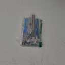 Baomain Surface Mount Sliding Patio Door Handle Set, 4-15/16" Hole Spacing C-to-C, Clamp Style Aluminum Replacement for Sliding Glass Doors, White with Woodgrain Finish