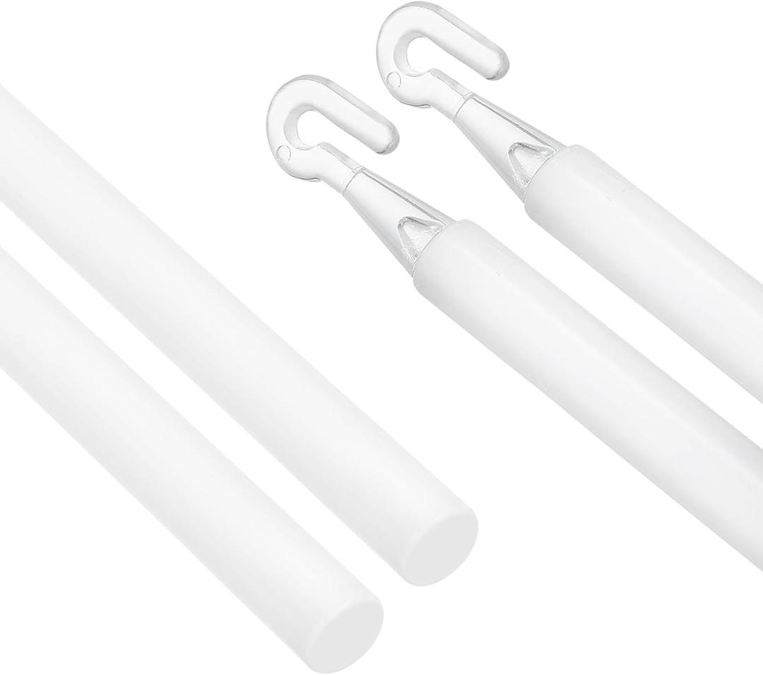 Uxcell 2Pcs 35" Blinds Wand Replacement, Blinds Tilt Wand with Hook and Grip, Vertical Blinds Rod Stick for Window Curtain Opener Accessory, White